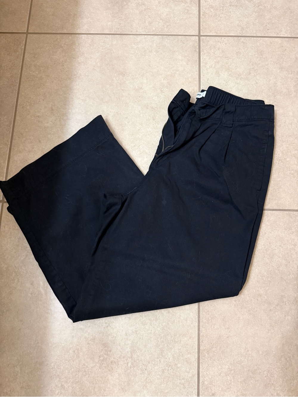 Sonoma Black Wide-Leg Pull-On Pants